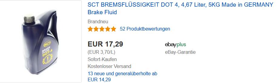 Der Unterschied zwischen Bremsflüssigkeit DOT 3 und DOT 4 Bremsflüssigkeit  -  - Deutschland